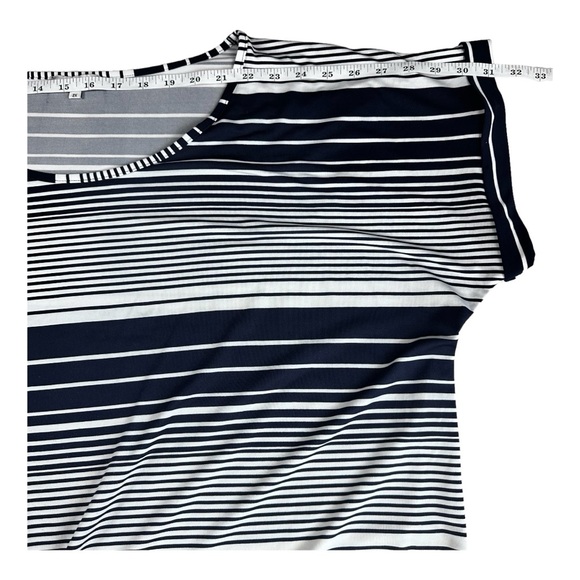 M.I.K.O. Plus Blue and White Pullover Striped Cap Sleeve Top Size 2X - Picture 10 of 13